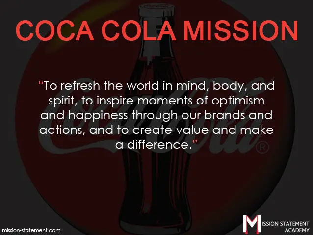coca cola mission and vision statement