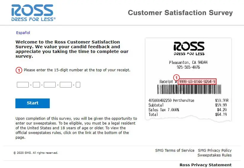 Rosslistens Guest Satisfaction Survey to Win a $1,000 or $100 Gift Card